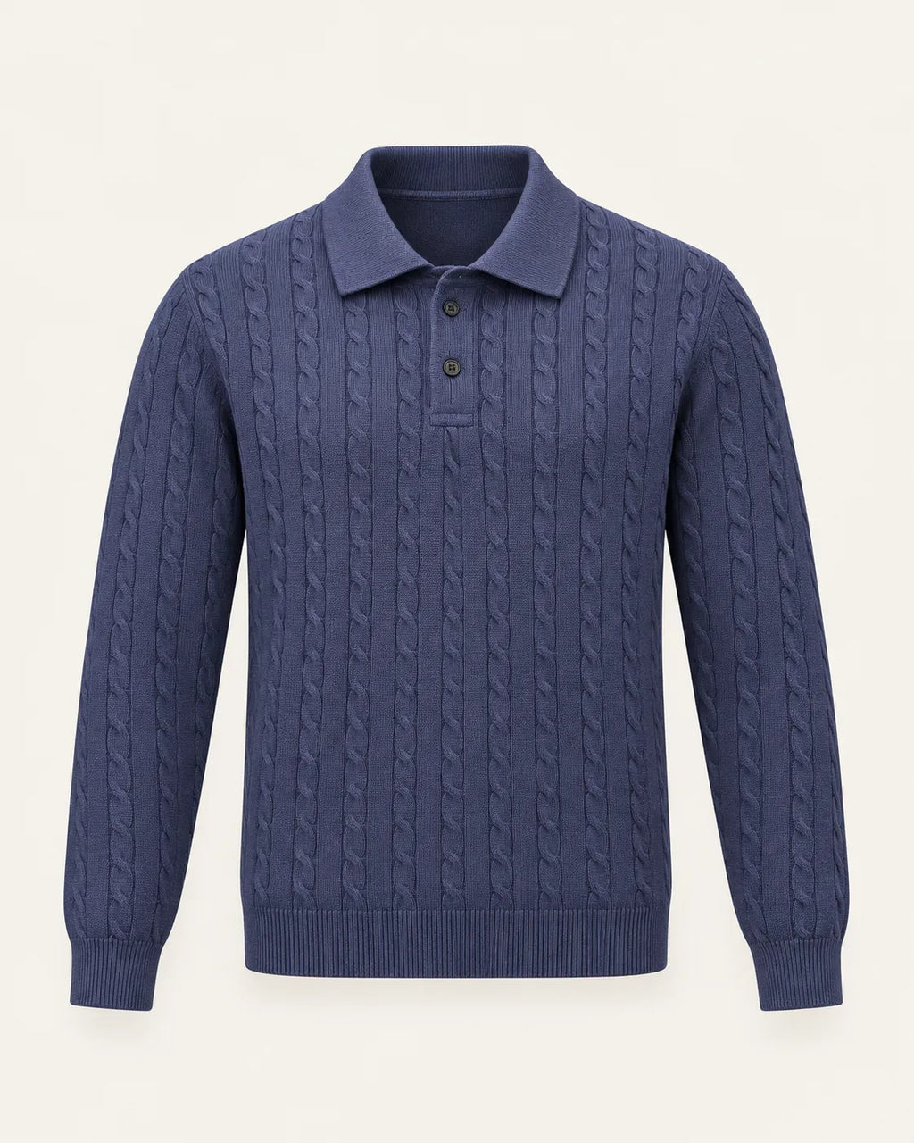 Azul marino | Jersey polo de ochos con botones