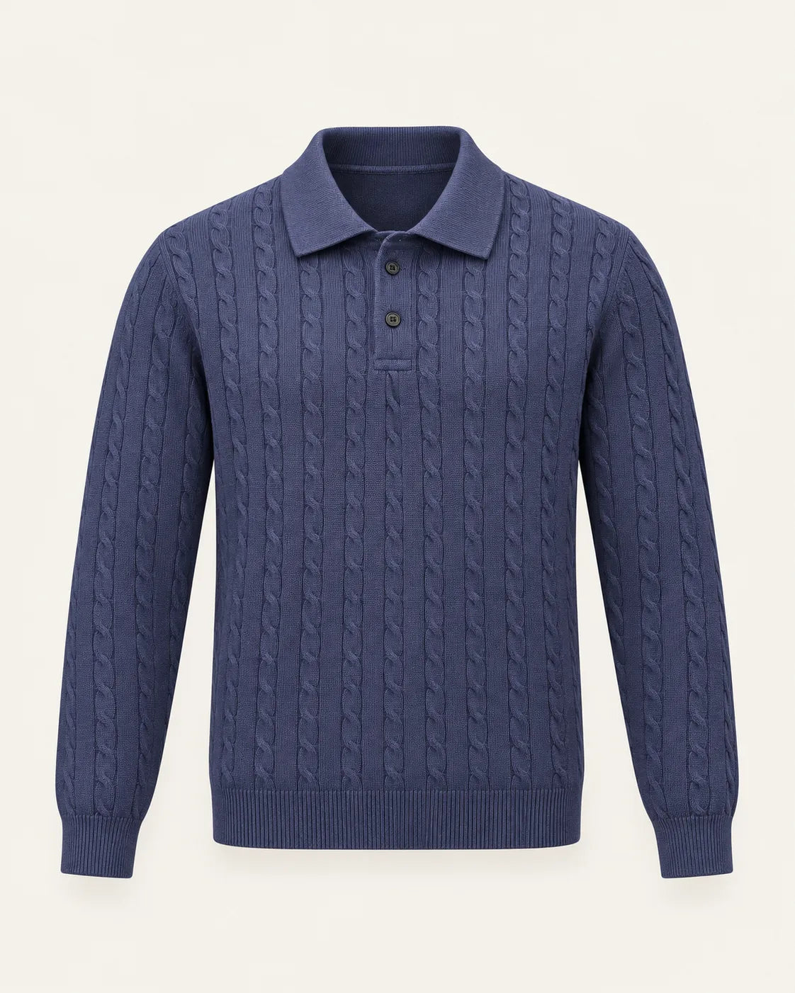 Azul marino | Jersey polo de ochos con botones