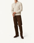Beige | Jersey polo de ochos con botones – vista delantera