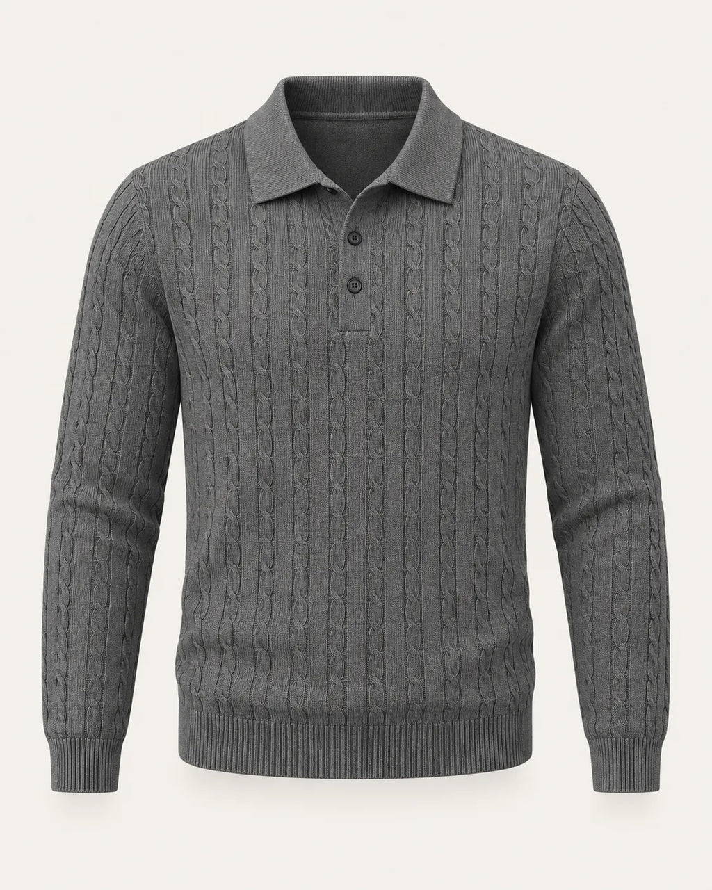 Gris oscuro | Jersey polo de ochos con botones