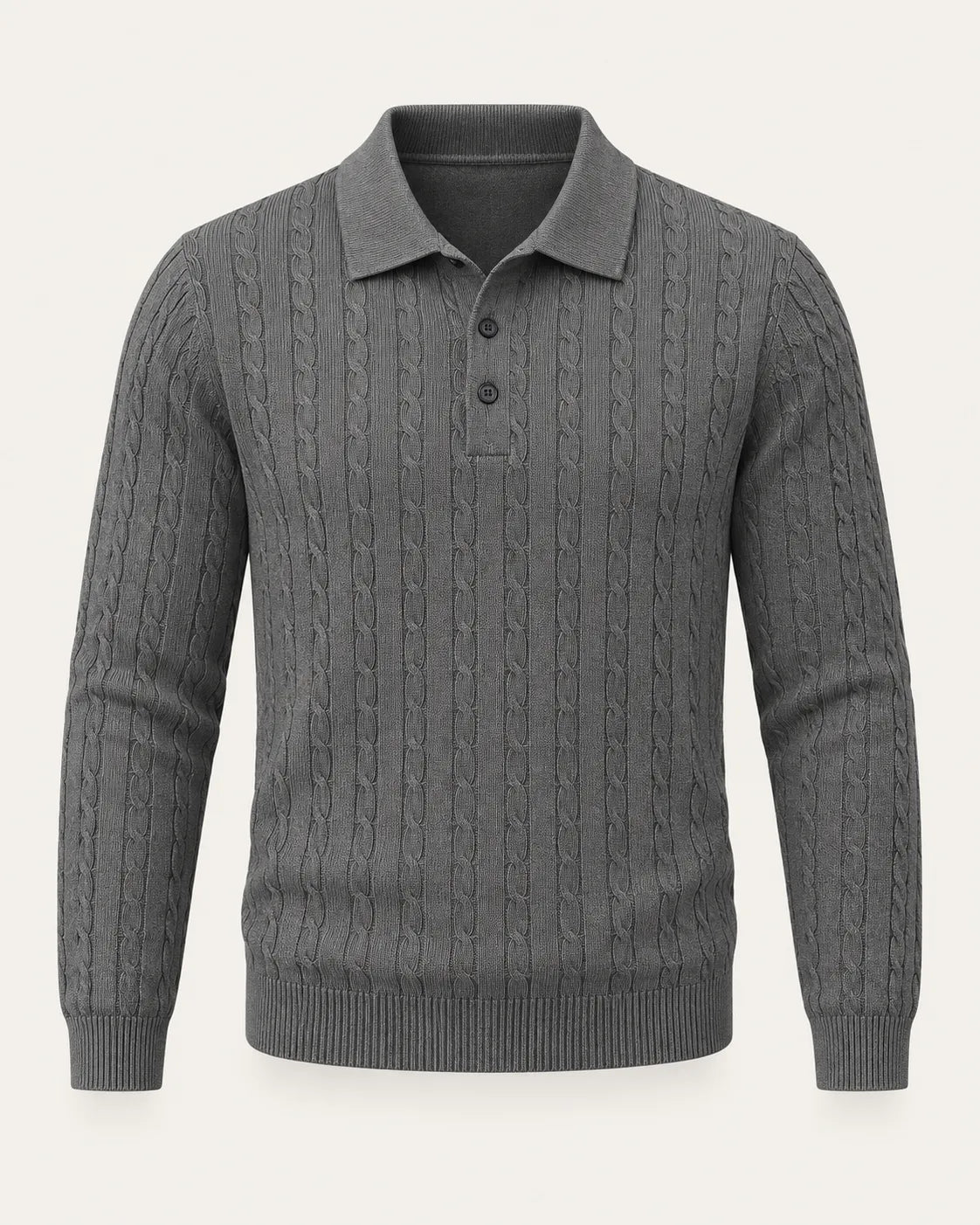 Gris oscuro | Jersey polo de ochos con botones