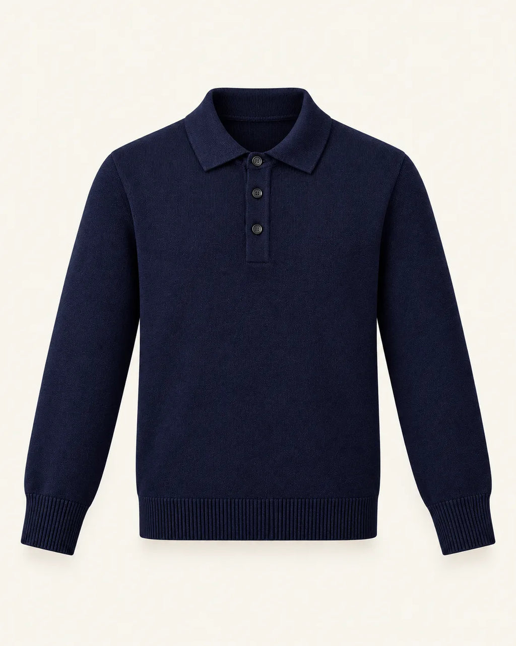 Azul marino | Jersey polo de punto con botones