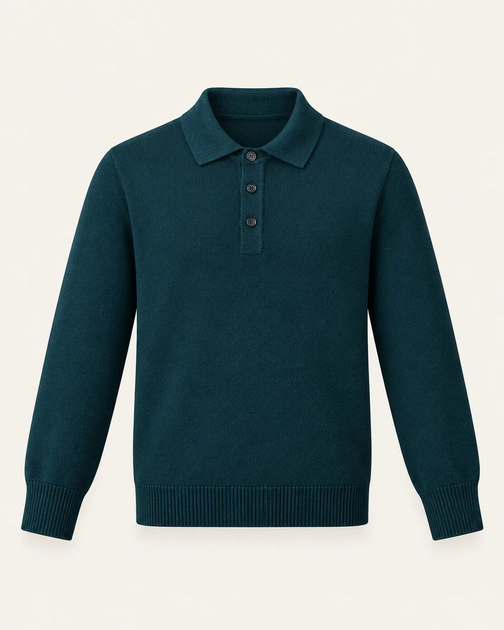 Verde oscuro | Jersey polo de punto con botones