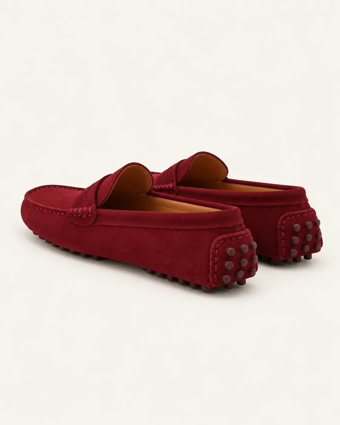 Burdeos | Mocasines driving efecto ante – vista trasera