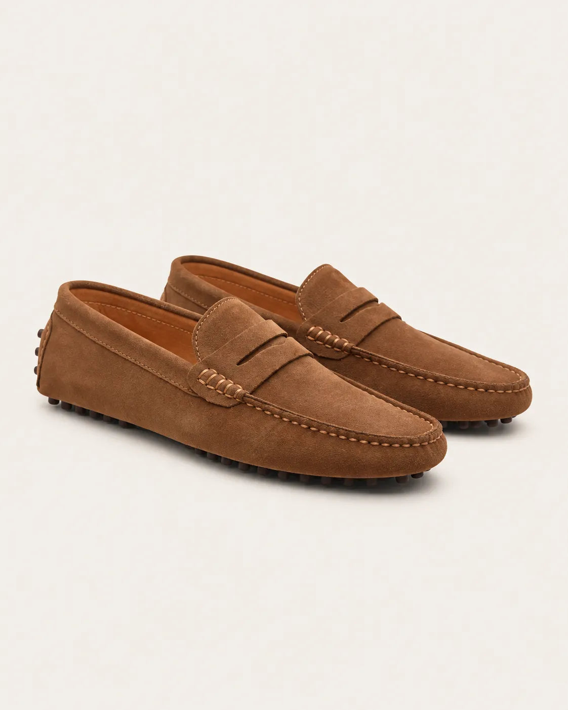 Marrón | Mocasines driving efecto ante – par
