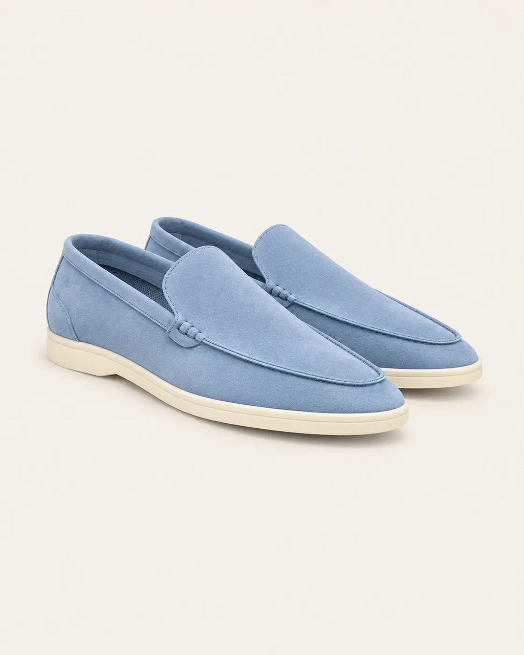 Azul claro | Mocasines slip-on efecto ante – par
