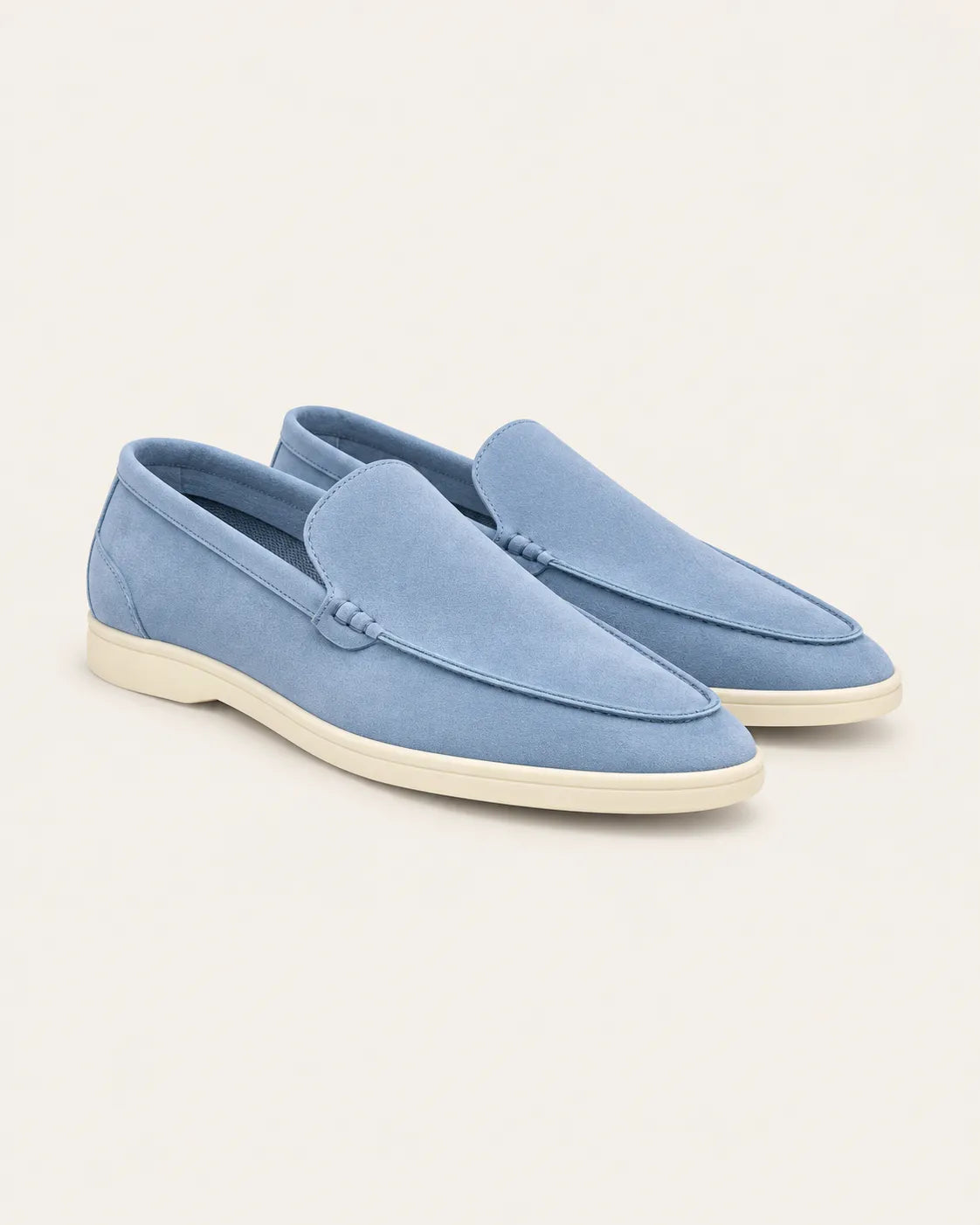 Azul claro | Mocasines slip-on efecto ante – par