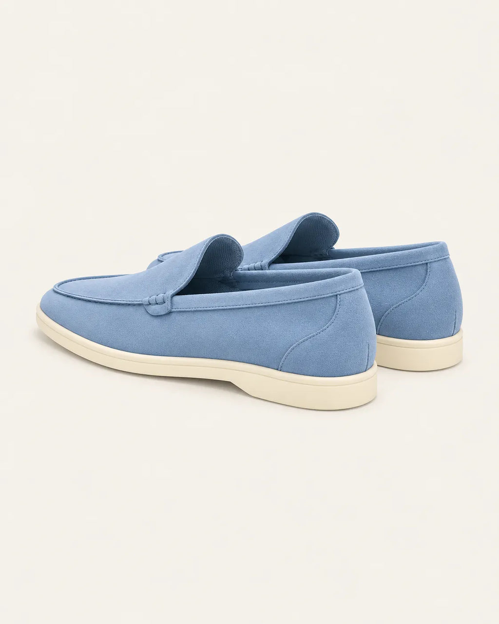 Azul claro | Mocasines slip-on efecto ante – vista trasera
