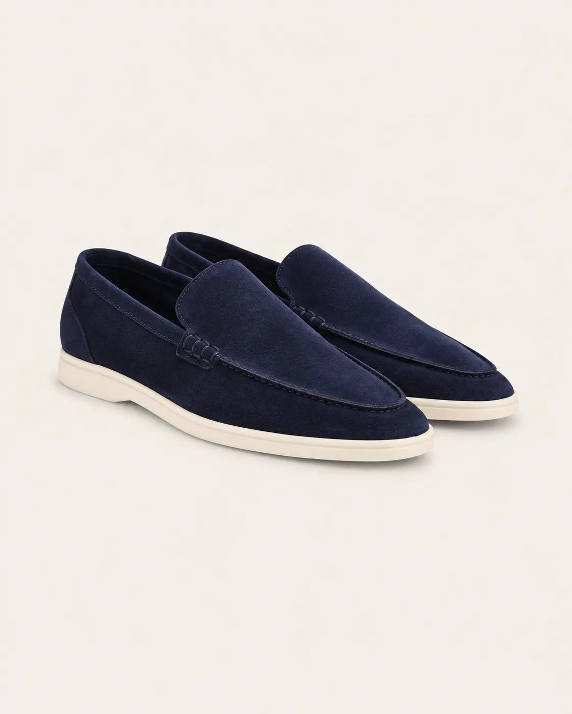 Azul marino | Mocasines slip-on efecto ante – par