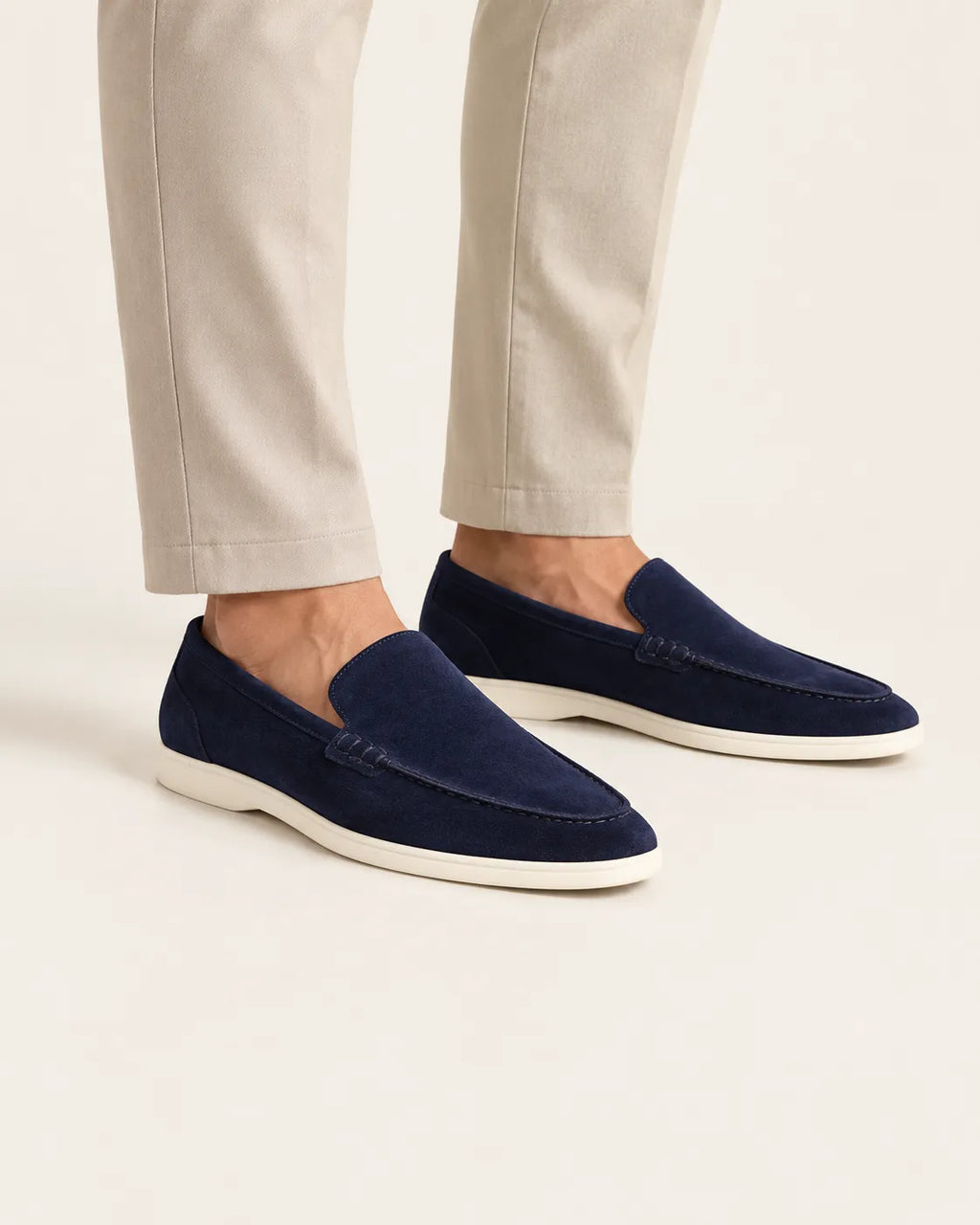 Azul marino | Mocasines slip-on efecto ante – puestos