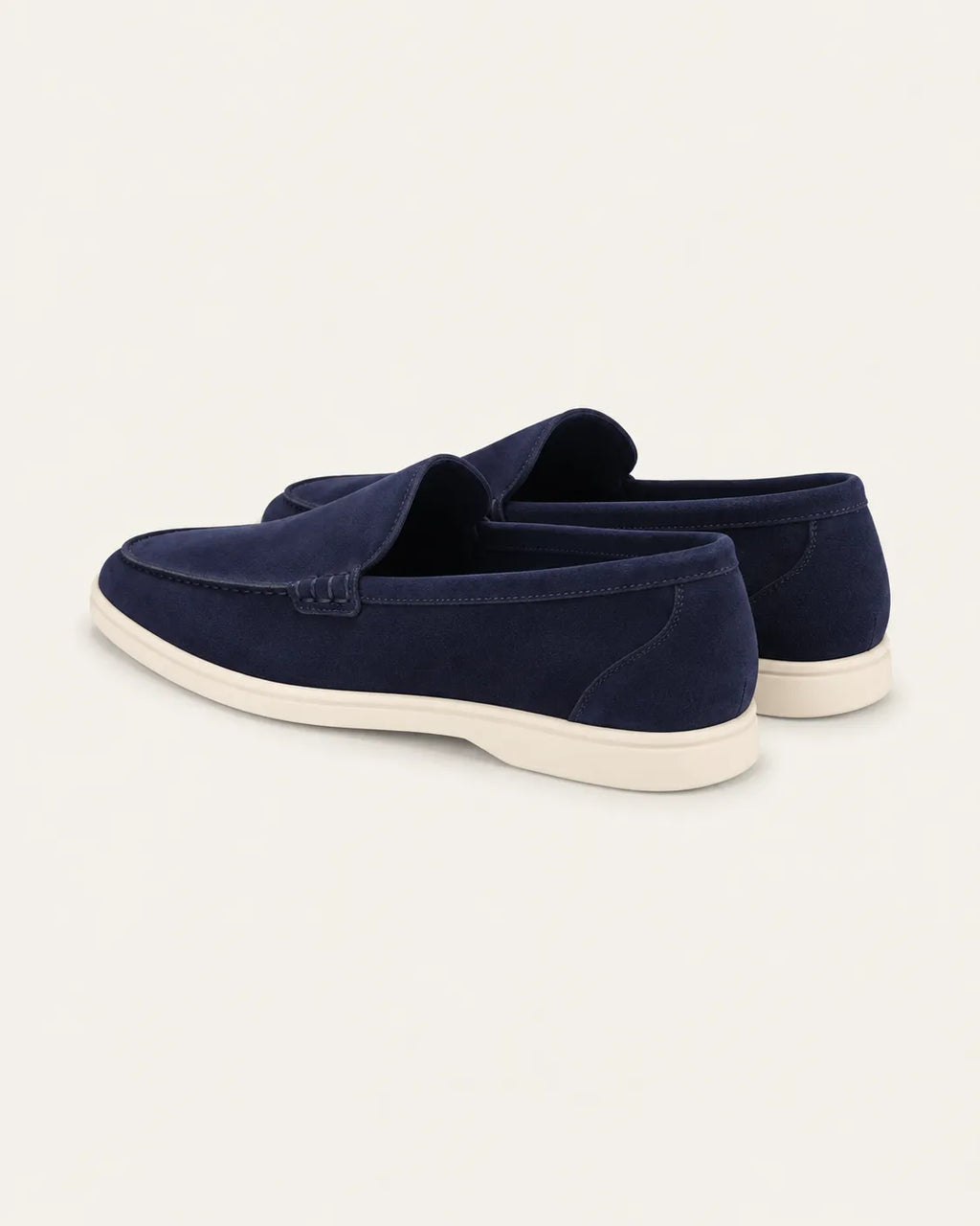 Azul marino | Mocasines slip-on efecto ante – vista trasera