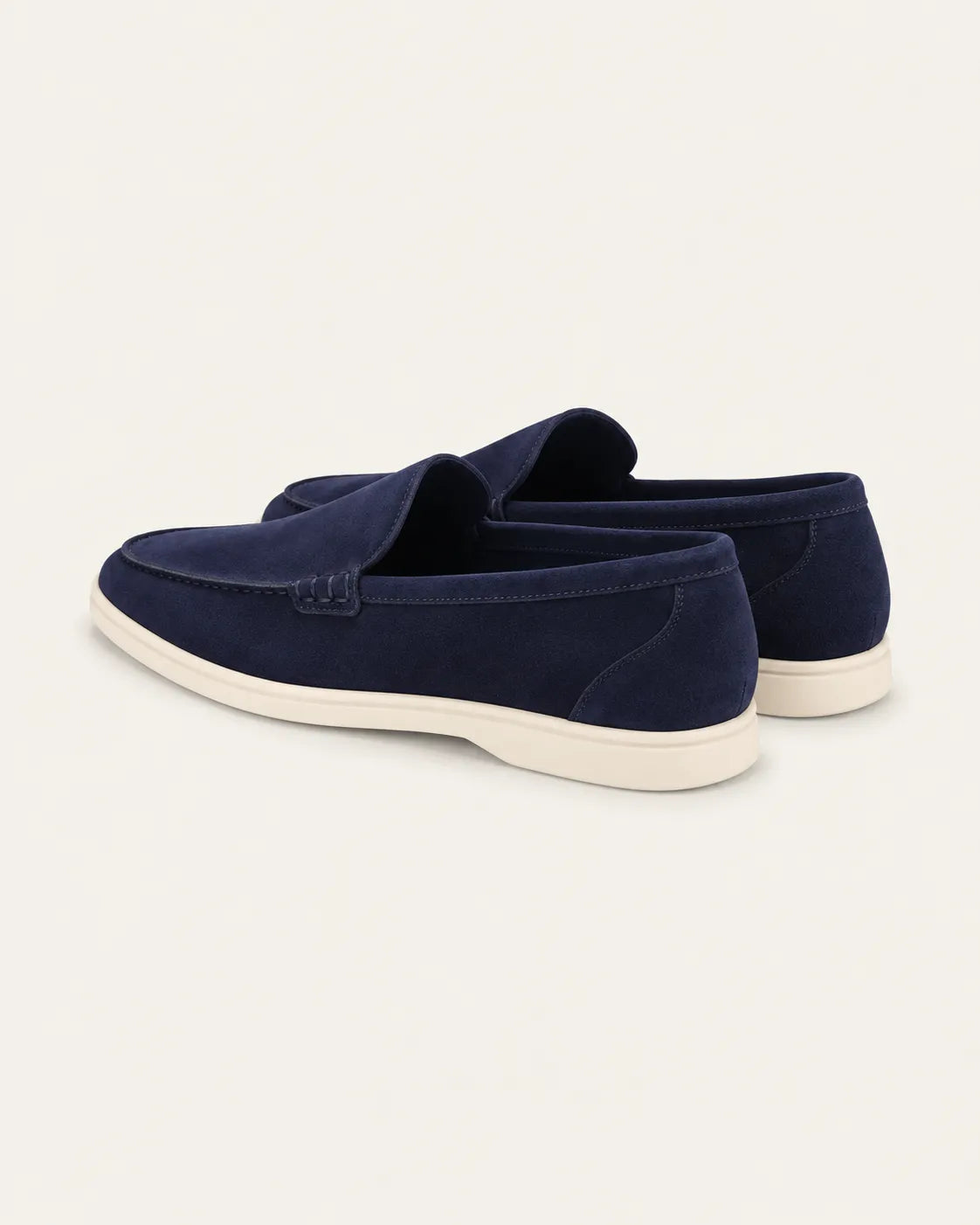Azul marino | Mocasines slip-on efecto ante – vista trasera