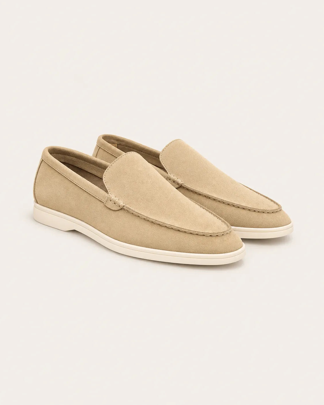Beige | Mocasines slip-on efecto ante – par