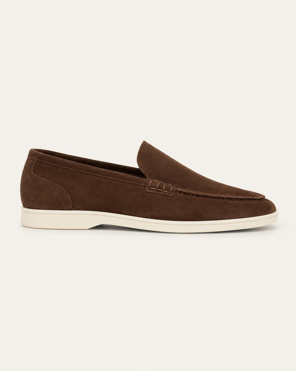 Café | Mocasines slip-on efecto ante – vista lateral