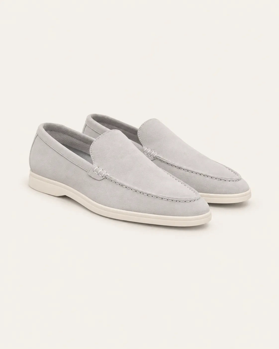 Gris claro | Mocasines slip-on efecto ante – par