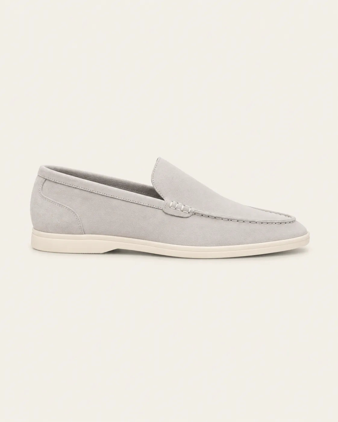 Gris claro | Mocasines slip-on efecto ante – vista lateral