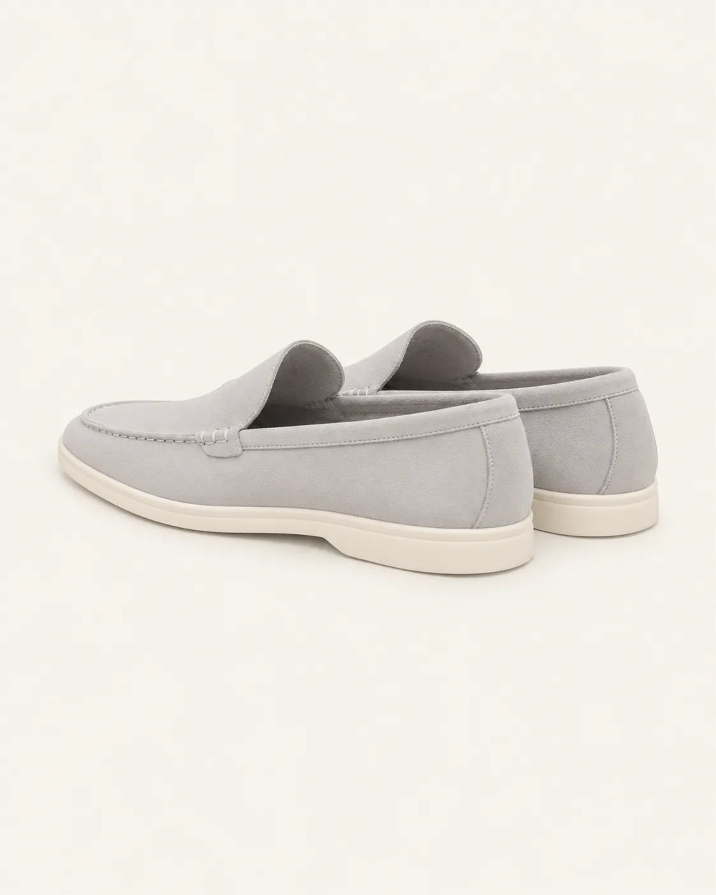 Gris claro | Mocasines slip-on efecto ante – vista trasera