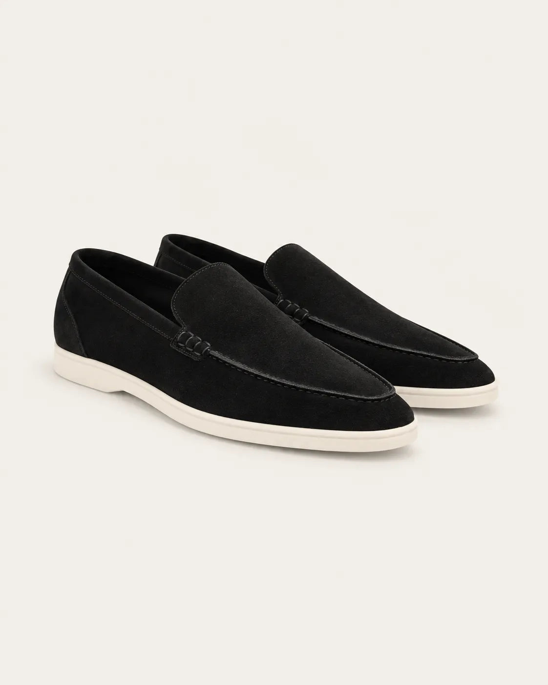 Negro | Mocasines slip-on efecto ante – par