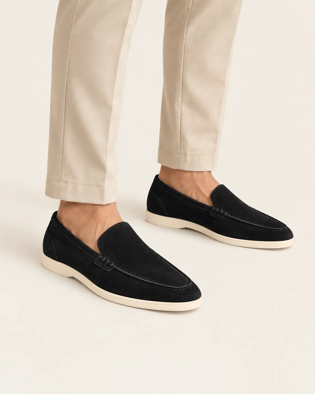 Negro | Mocasines slip-on efecto ante – puestos