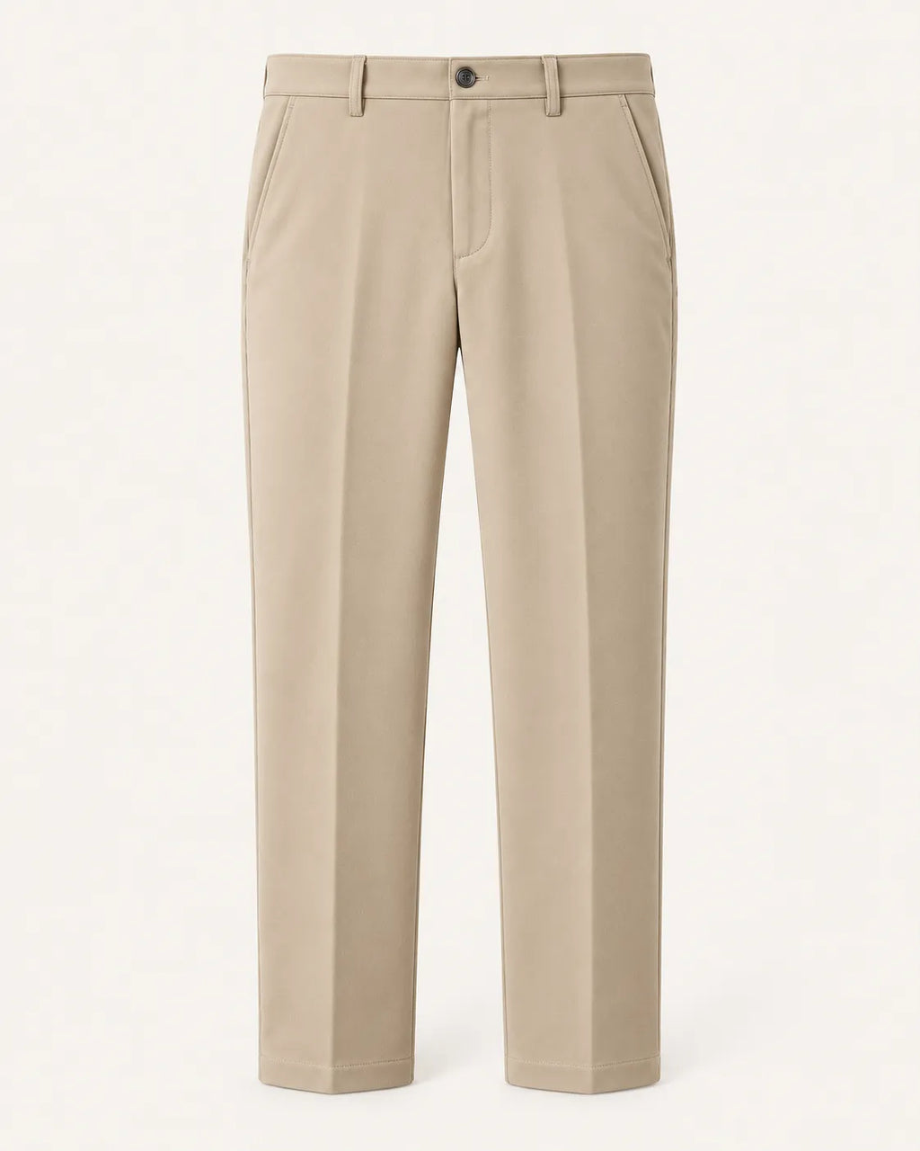 Beige | Pantalón de vestir elástico de corte recto
