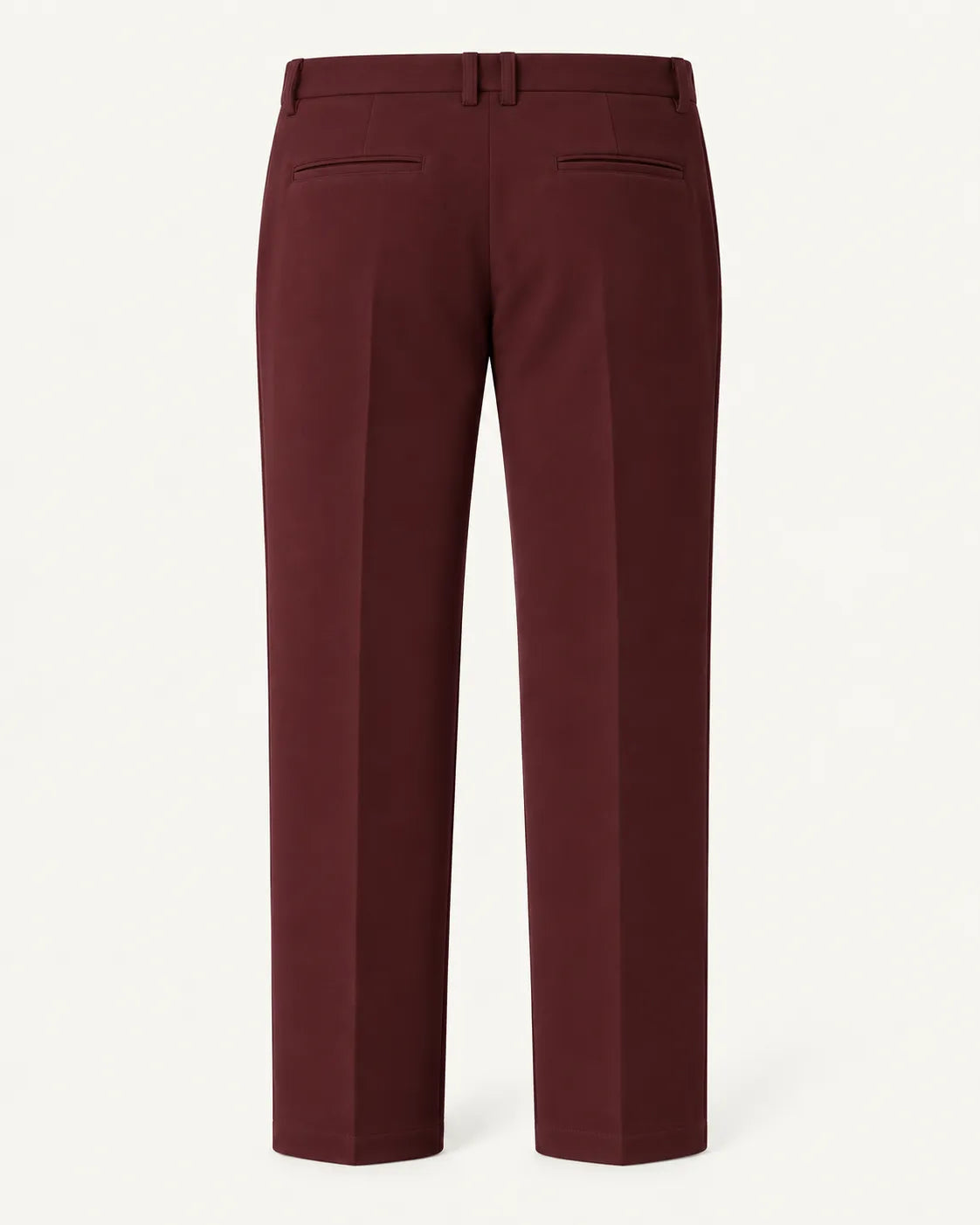 Burdeos | Pantalón de vestir elástico de corte recto – parte trasera
