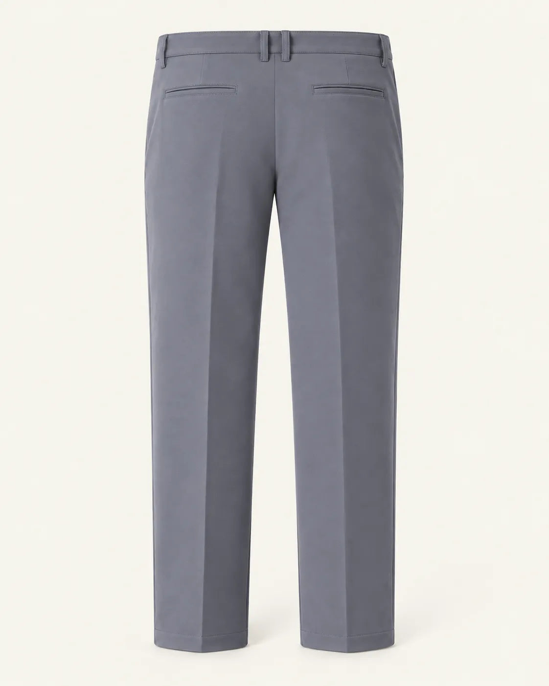 Gris | Pantalón de vestir elástico de corte recto – parte trasera