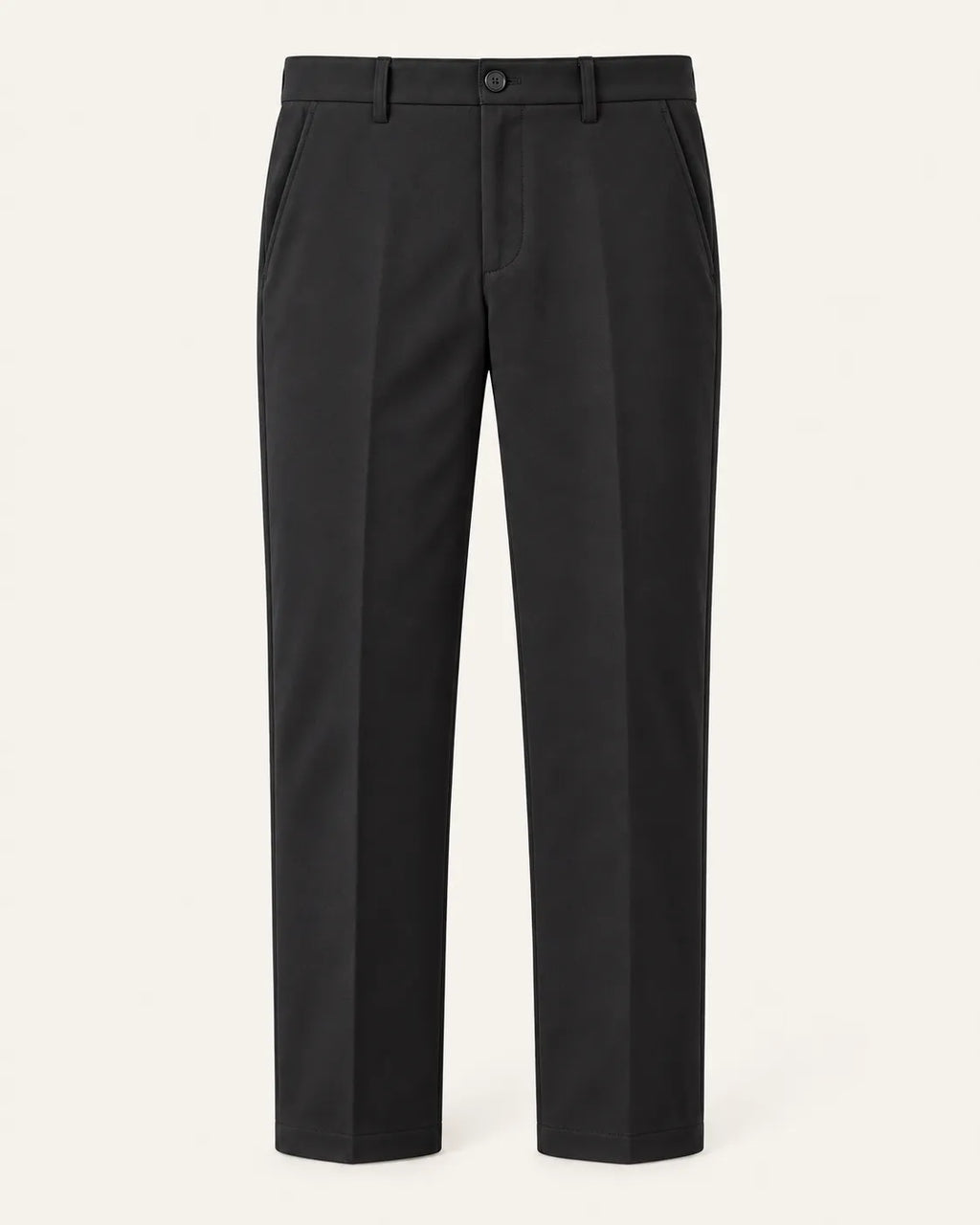 Negro | Pantalón de vestir elástico de corte recto