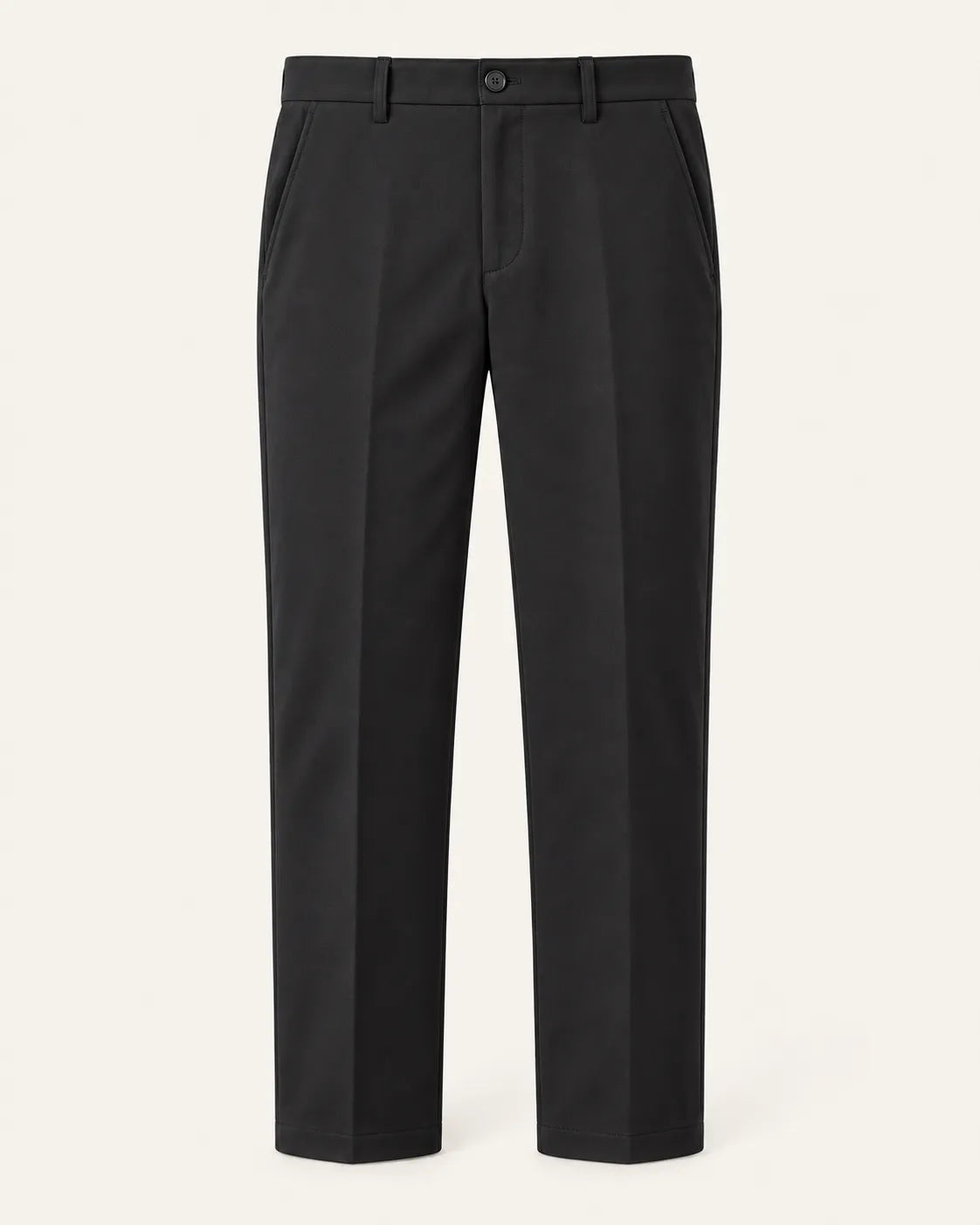 Negro | Pantalón de vestir elástico de corte recto