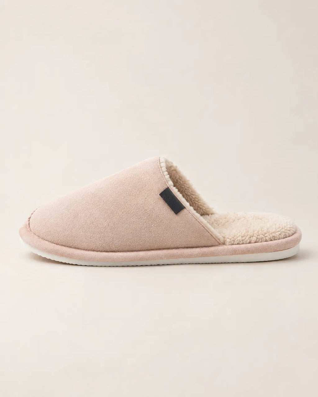 Beige | Zapatillas de casa efecto ante – vista lateral