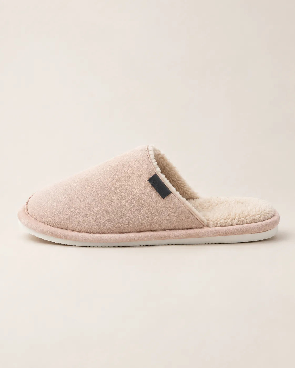 Beige | Zapatillas de casa efecto ante – vista lateral