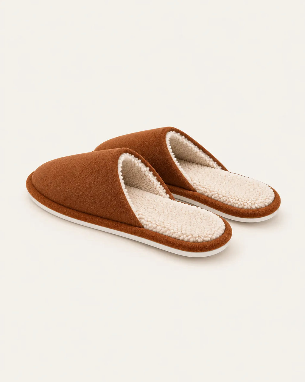 Café | Zapatillas de casa efecto ante – vista trasera