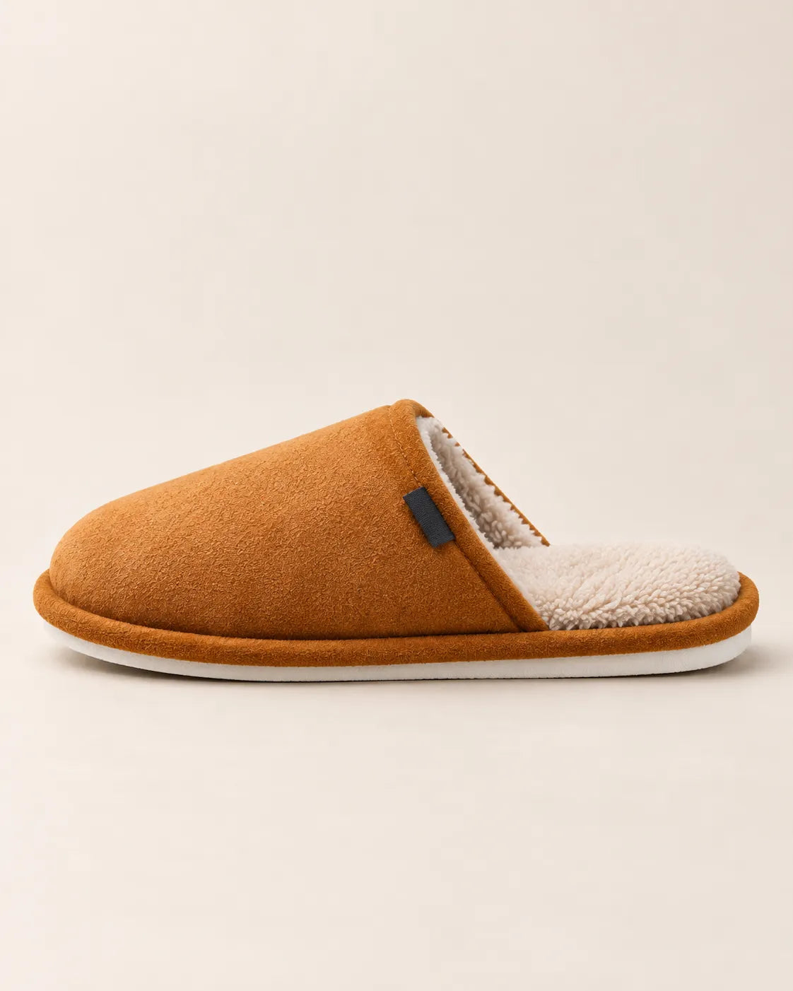 Caqui | Zapatillas de casa efecto ante – vista lateral