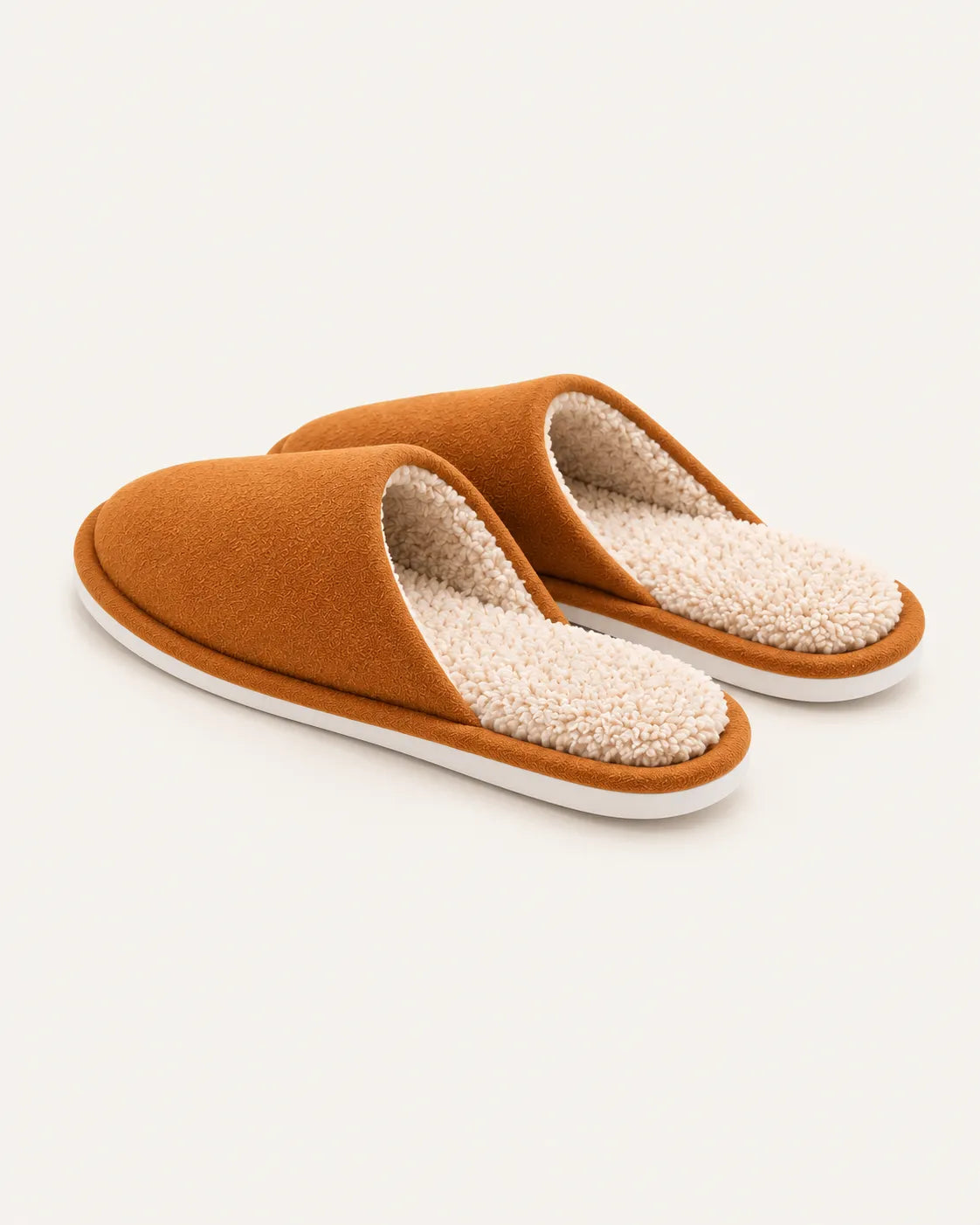 Caqui | Zapatillas de casa efecto ante – vista trasera