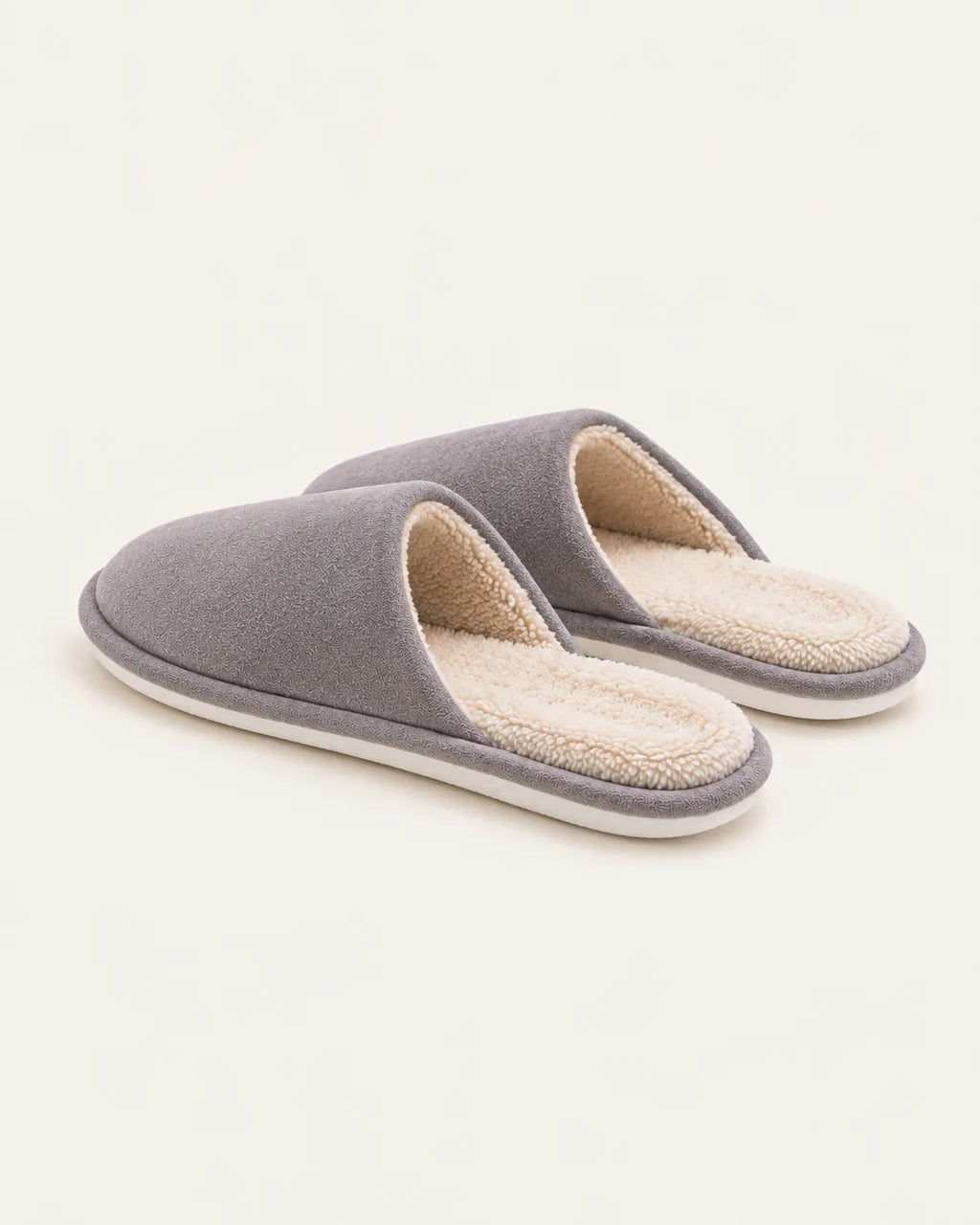 Gris | Zapatillas de casa efecto ante – vista trasera