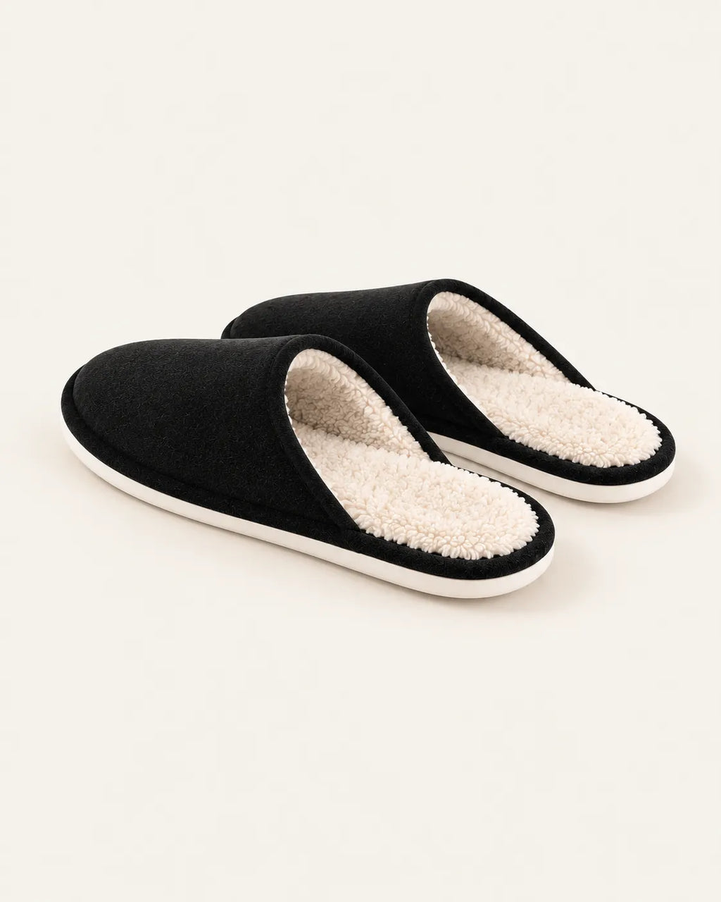 Negro | Zapatillas de casa efecto ante – vista trasera